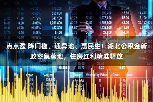 点点盈 降门槛、通异地、惠民生！湖北公积金新政密集落地，住房红利精准释放